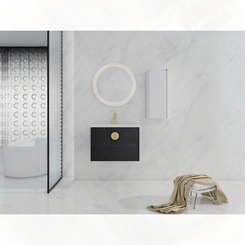 Meuble-lavabo mural avec évier en céramique