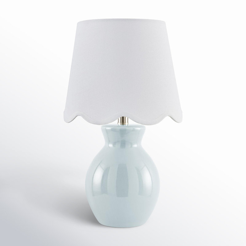Lampe Momsen, H 15 po x l 8 po x P 8 po, Bleu clair, Sergé blanc