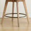 Tabouret de comptoir pivotant rembourré de 26 po avec structure en bois massif et repose-pieds en métal Bourassa-1777112588