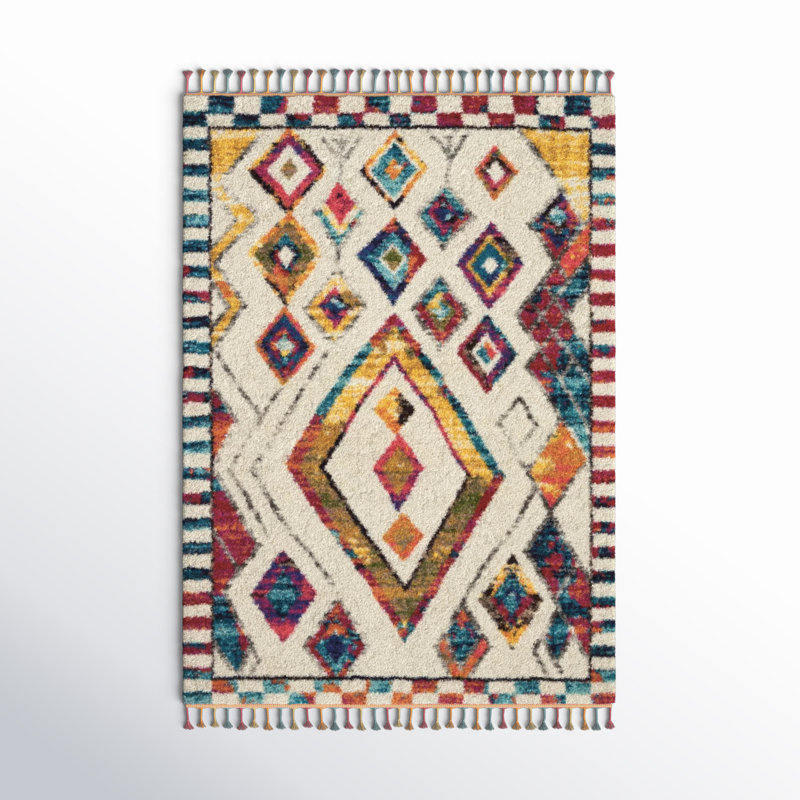 Raul Moroccan Polypropylene Rug, Rectangle 3'11" x 6'