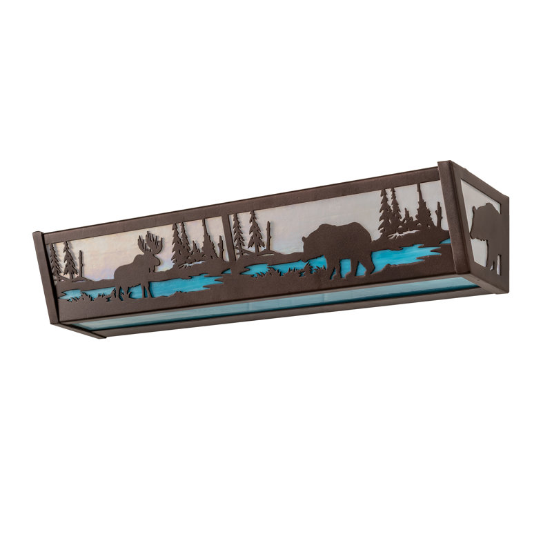 Barre d'éclairage de salle de bain 2 lumières Moose and Bear, Bronze acajou