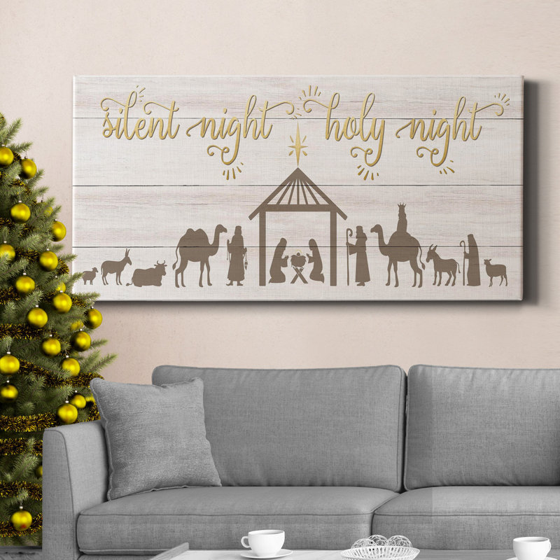 Toile tendue avec châssis Silence Night, H 24 po x l 12 po x P 1 po