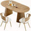 Ensemble 2 pièces de table de salle à manger et chaises de salle à manger en bois massif - Chaises de style ferme-133963452-133963454