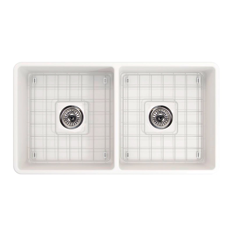 36'' L Double Bowl Fireclay Kitchen Sink