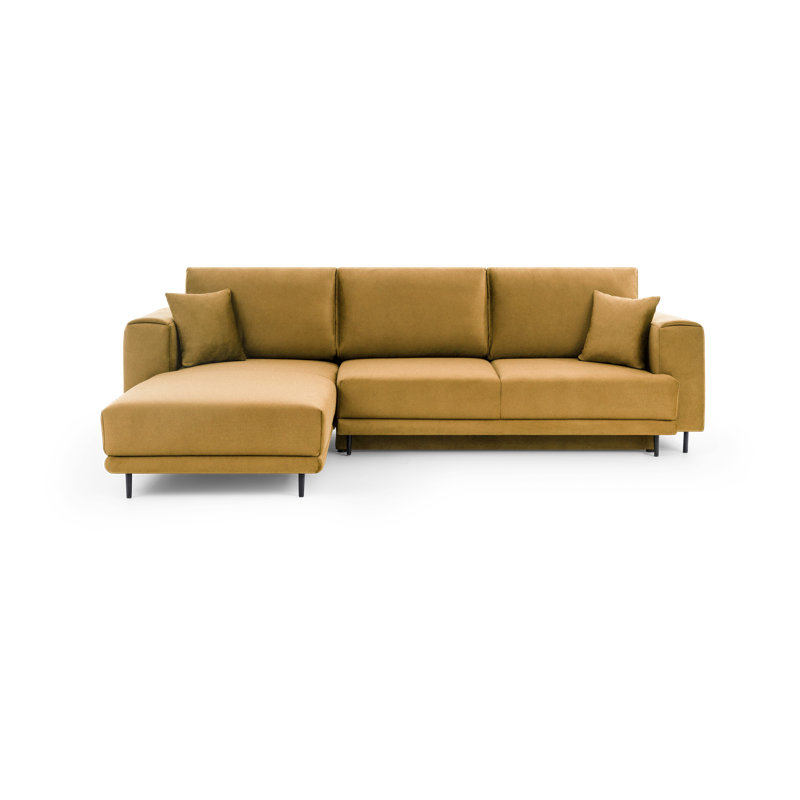Aecca 4 Seater Sofa Bed, Left facing, Yellow