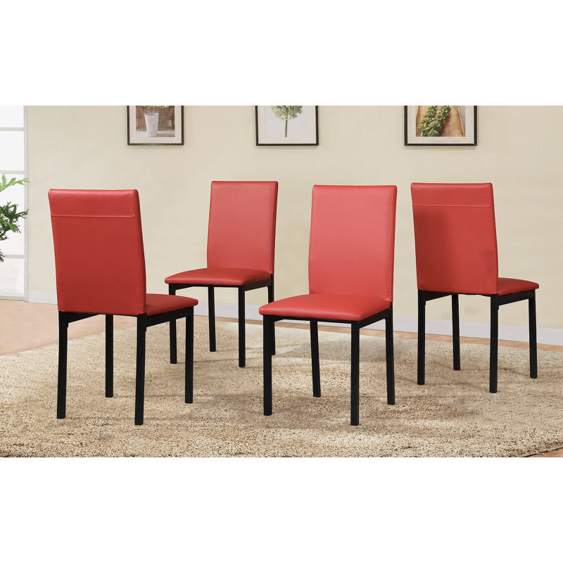 Ensemble de 4 chaises de salle à manger Noyes, Rouge