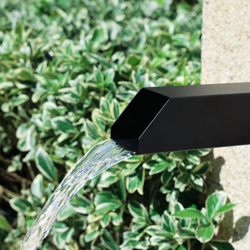 Outdoor Stainless Steel Waterfall Fountain, Black