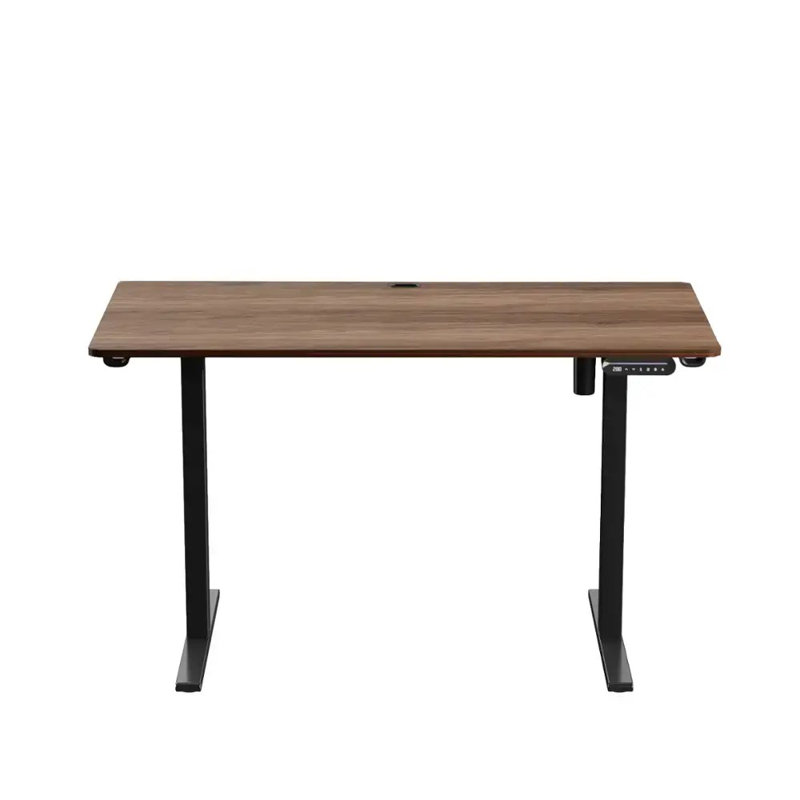 Extra Large Standing Desk Electric Height-Adjustable, Brown/Black, 62.99" W x 27.56" D