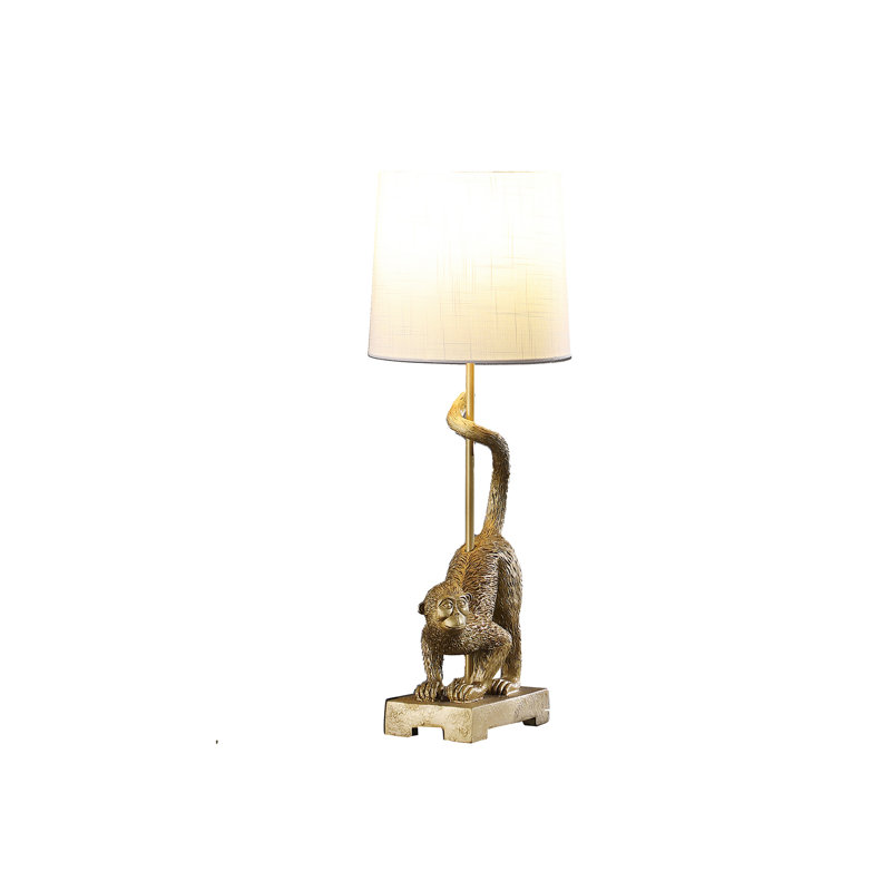Lampe de table en polyrésine 24 po, Doré, Blanc