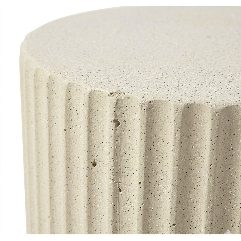 Table d'appoint cylindrique d'extérieur avec design Wave, Beige