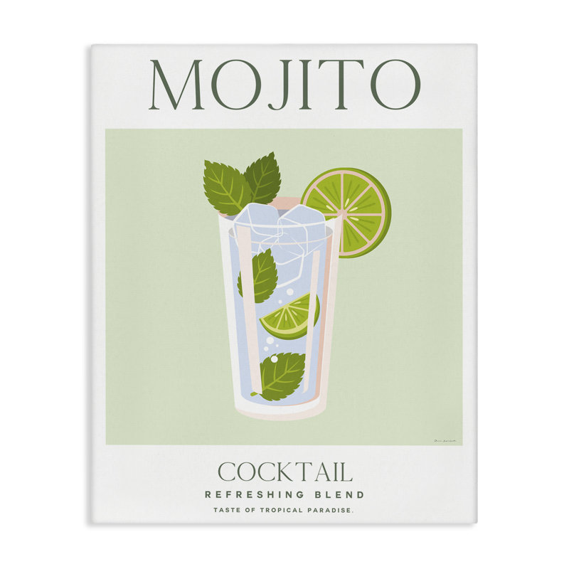 «Tropical Paradise Mojito Cocktail», art par Omar Escalante, H 40 po x l 30 po