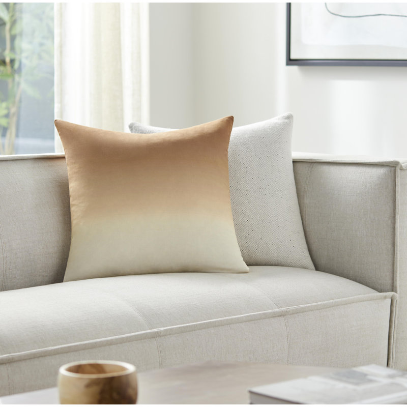 Housse et insert de coussin carré en mélange de lin Deadra, Housse de coussin seulement - sans coussin, 22 po x 22 po