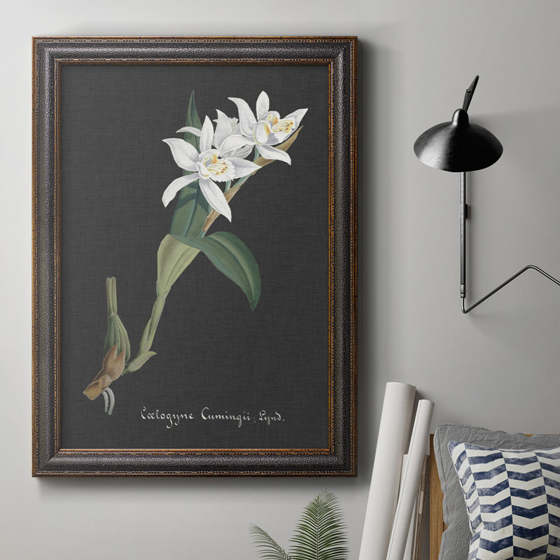 Orchidée sur ardoise III - reproduction d'art sur toile encadrée, H 20 po x l 16 po x P 2,5 po
