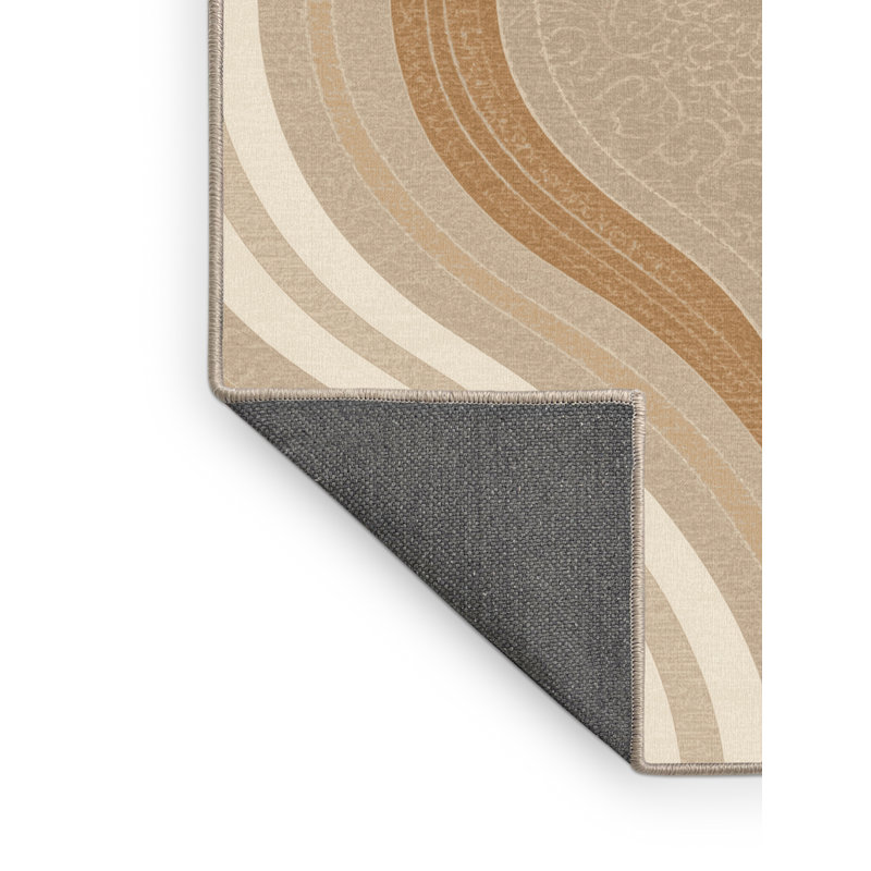 Tapis brun doux et moelleux Olivet Coastal Arc, 7 x 9
