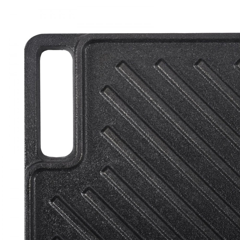 Reversible Grill/Griddle, 9.7"x16.7" Pre-Seasoned Cast Iron Griddle, Rectangular