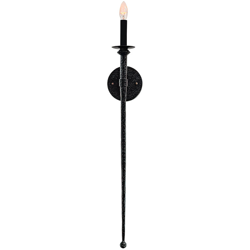 1 - Light Candle Wall Light, Pewter Gold