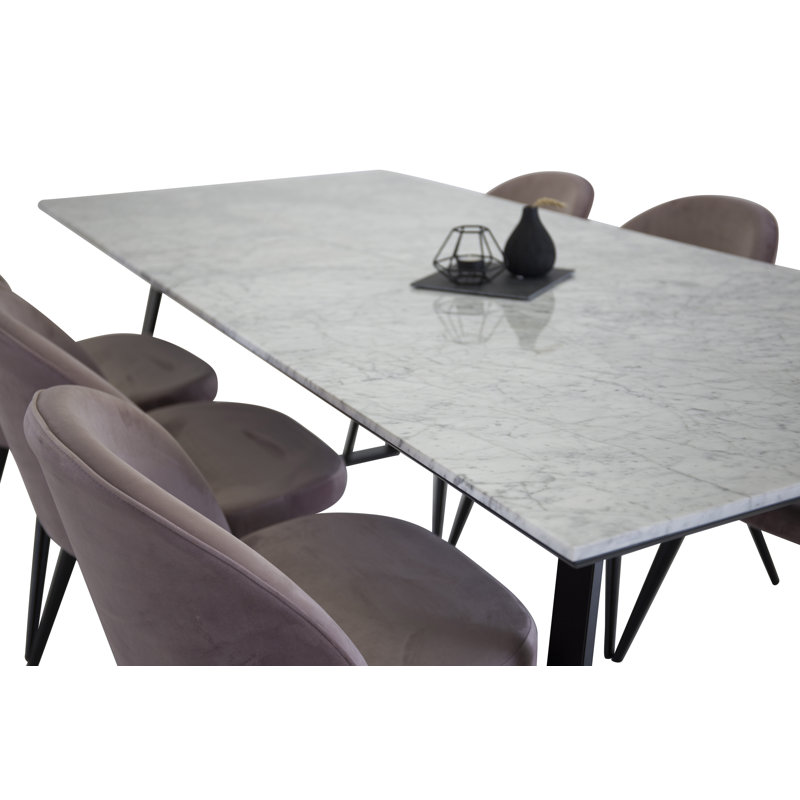 Mabel Dining Set, White, Pink, Black