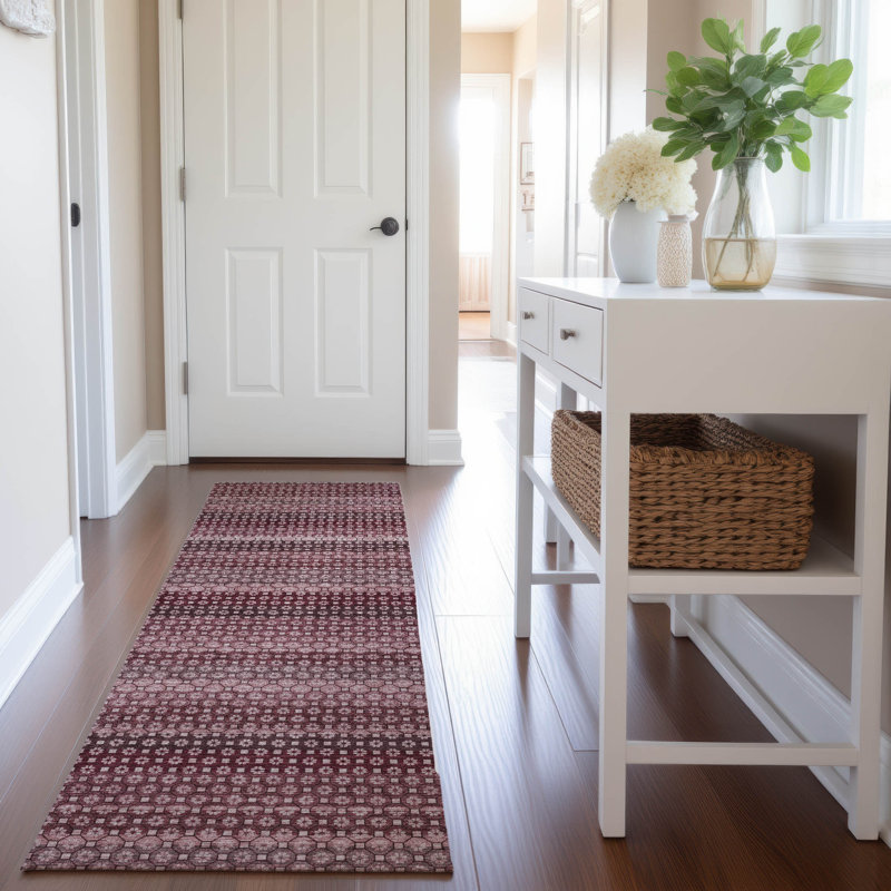 Premium Machine Washable Elize AMF1419 Stripes Rug, Runner 2'3" x 7'6"