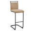 2 pièces de tabourets de bar en tissu brun de 42,5 po - Style moderne et confort. Siège doux. Fabrication en métal noir. Base antidérapante. Assemblage rapide et facile du haut tabouret de 42,5 po (paire) élégant. Pieds confortables