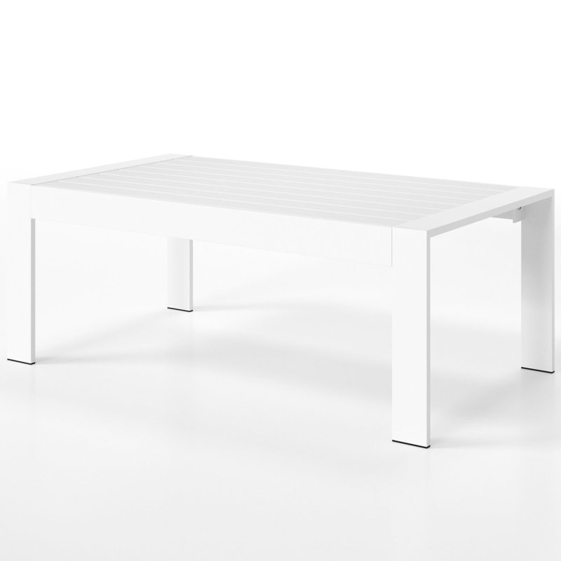 Table basse moderne en aluminium pour patio - gris, couche supérieure fabriquée en gris, Gris