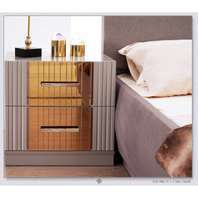 Lorenzo Nightstand with Durable Frame and Ample Storage, Perfect for Modern and Traditional Bedrooms Alike.