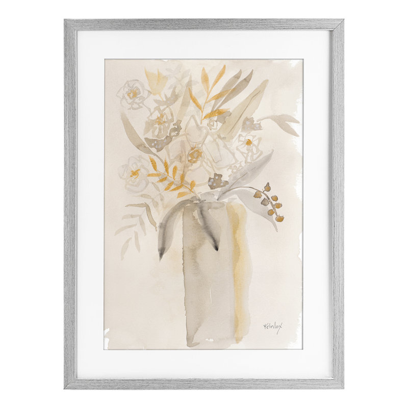"Earthy Soft Flower Vase", impression par Krinlox, Cadre de ferme gris, H 23 po x l 17 po