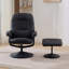 Avec fauteuil de massage inclinable avec fonction de massage et repose-pieds, fauteuil inclinable pivotant à 360 ° en cuir de polyuréthane avec base enveloppée, vibration à 5 points avec fonction de massage, siège chauffant et dossier réglable à 140 °