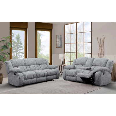 STONIC GREY RECLINING SOFA And LOVESEAT