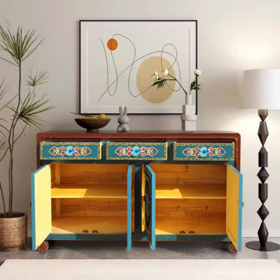 Four-Door Three-Drawer Retro Sideboard