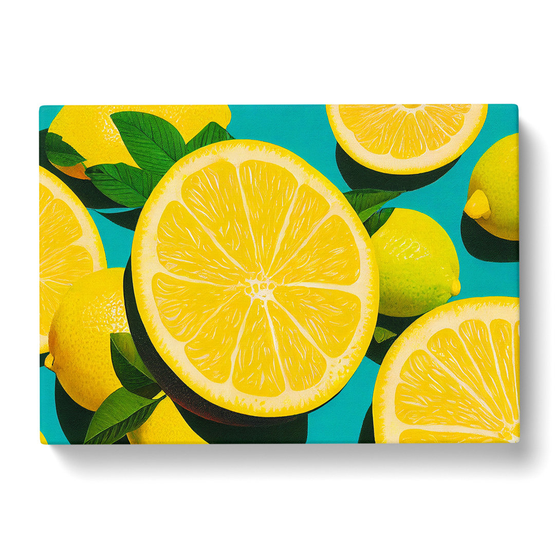 Sliced Lemon Fruit - Wrapped Canvas