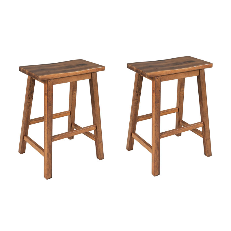 Ensemble de 2 tabourets de bar à hauteur de comptoir en bois rustique Farmhouse