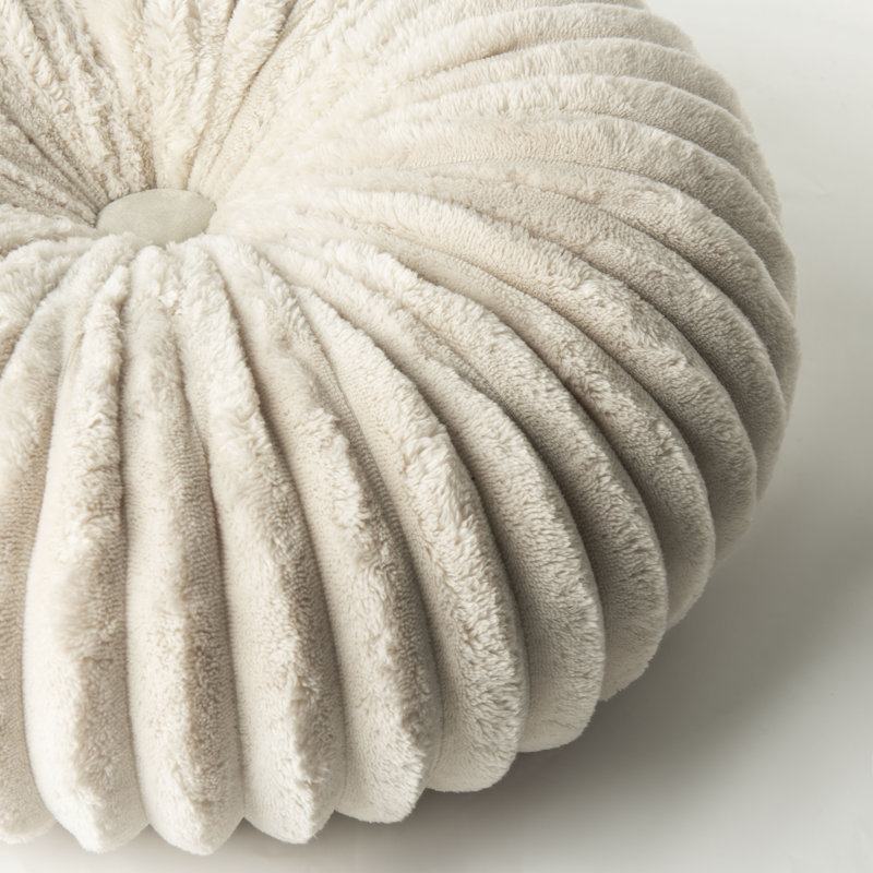 Decorative Round Throw Pillows For Bed Couch - 2 Pieces Handcraft Ruched Pumpkin Pillow,  Soft And Durable Velvet Floor Pillow For Home Decor, Bed Living Room And Sofa