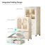 Garde-robe pliante de 25,59 pouces de large avec porte magnétique, roulettes et rangement multicouche pour une organisation efficace