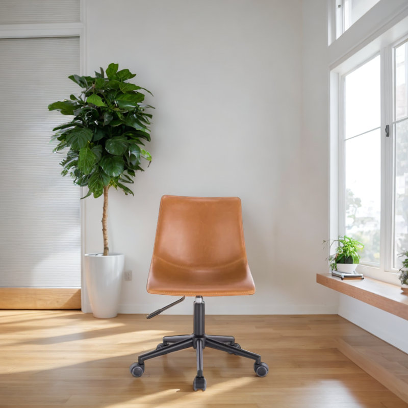 Chaise de bureau Pativar, Brun clair