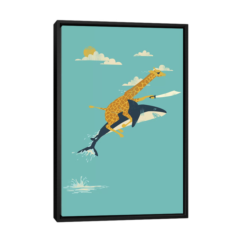 "à partir !" -impression sur toile tendue, H 26 po x l 18 po x P 1,5 po, Toile avec cadre noir, Pas de tapis