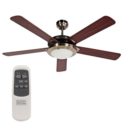 BCF52 Series 52" 5 - Blade Retractable Blades Ceiling Fan with Light Kit Included