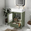 20-Inch Bathroom Vanity With Ceramic Washbasin And Abundant Small Space Inner Drawer Storage - Modern Style For Compact Baths Cabinet Sink Space Bath Areas