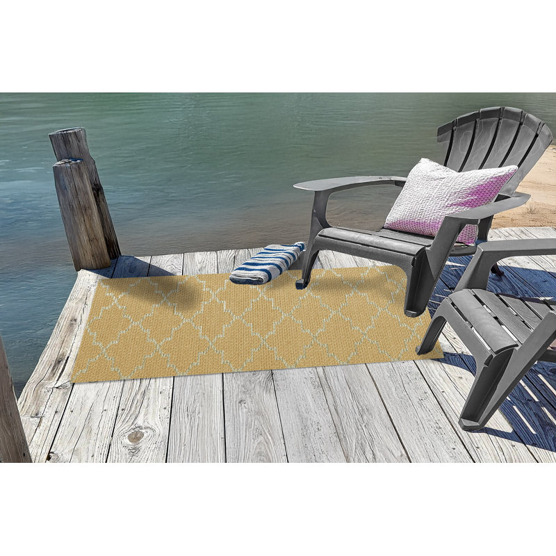 Tapis orange intérieur / extérieur Natoma, Tapis de couloir : 2 pi 2 po x 7 pi 7 po