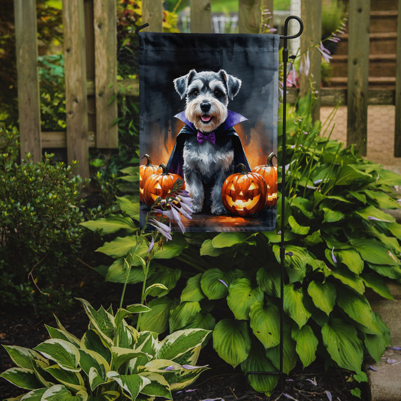 Drapeau de jardin chiot Halloween, Schnauzer