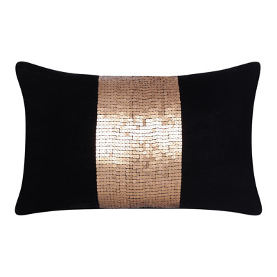 Housse de coussin en polyester à paillettes