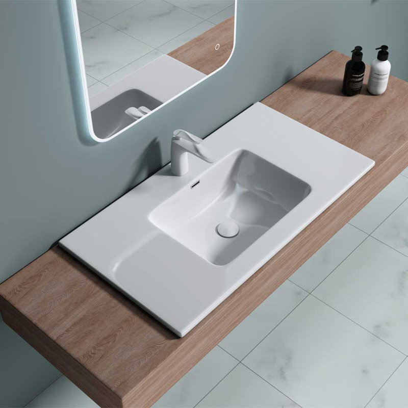 Durovin Bathrooms 480 mm L x 900 mm W Natural Engineered Stone Rectangle Sink