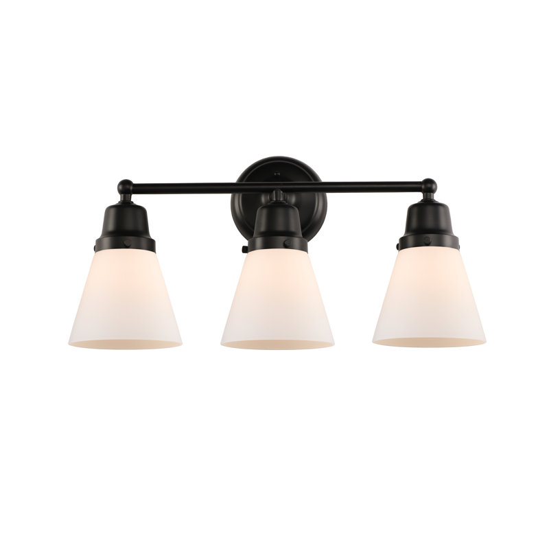 Aness 3 - Light Dimmable Vanity Light, Brushed Satin Nickel, Incandescent, Matte White