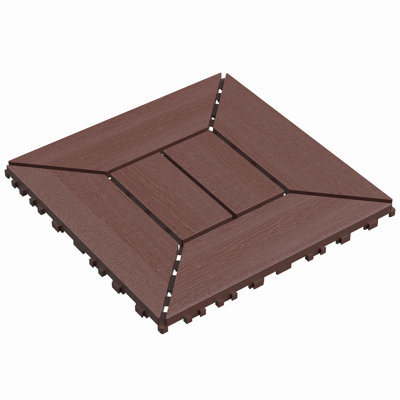 Carreaux de terrasse de balcon de 12 pouces, carreaux de plancher à emboîtement bricolage, carreaux de sol intérieurs et extérieurs, carreaux de patio faciles à installer, adaptés au balcon de la piscine, à la cour, 44 pièces