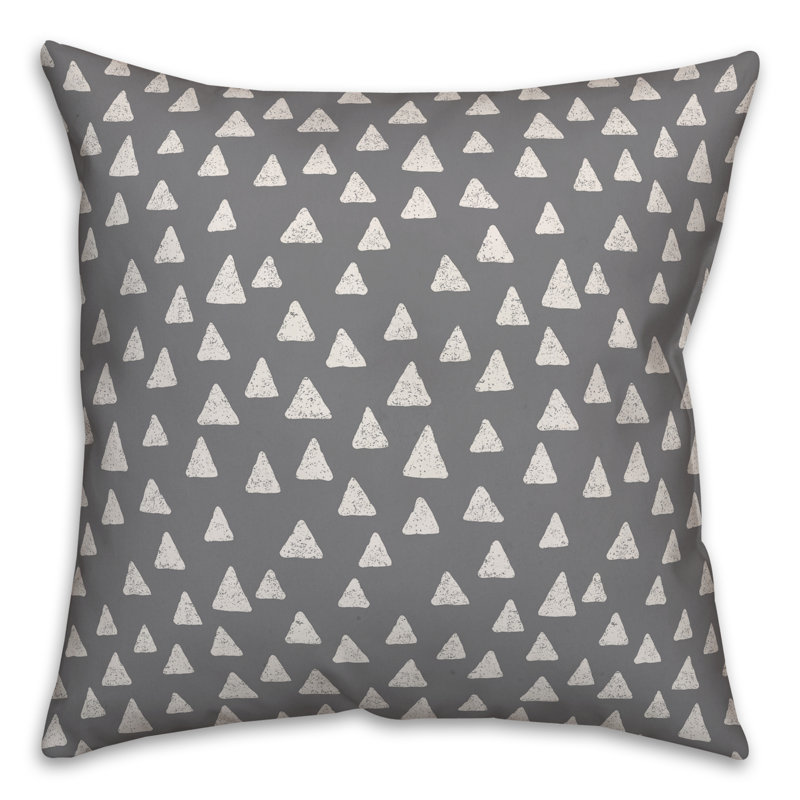 Polka Dots Reversible Throw Pillow, 16" x 16", Gray/White Geometric 5