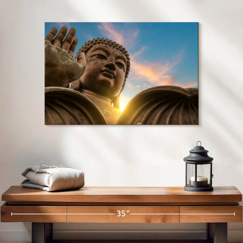 Bouddha du monastère Adella Po Lin, H 16 po x l 24 po