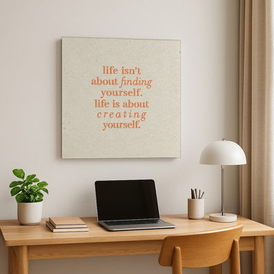 Life Isn't About Finding Yourself. Life Is About Creating Yourself — Geometric Polygon Facets — Square Metal Wall Art