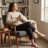 Mid Century Wood Accent Chair Armchair, Reading Chairs for Living Room Bedroom Office-1433418818