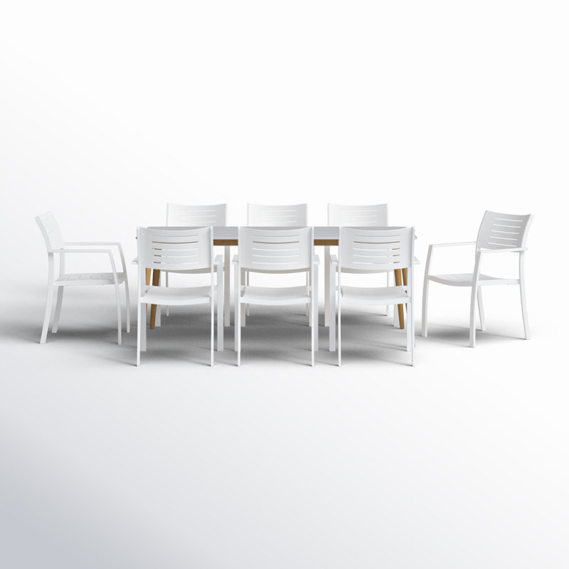 Anautica 8 - Person Patio Dining Set with Rectangular Table