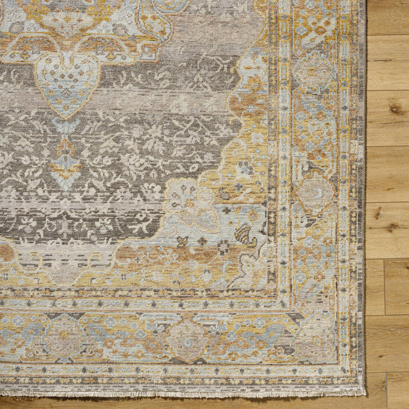 Cappadocia Hand Knotted Wool Abstract Area Rug in Green, Rectangle 5'5" x 8'5"