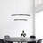 Joleesa 2-Light Modern Chandelier Black Kitchen Island Pendant with Remote Control 24" Inches